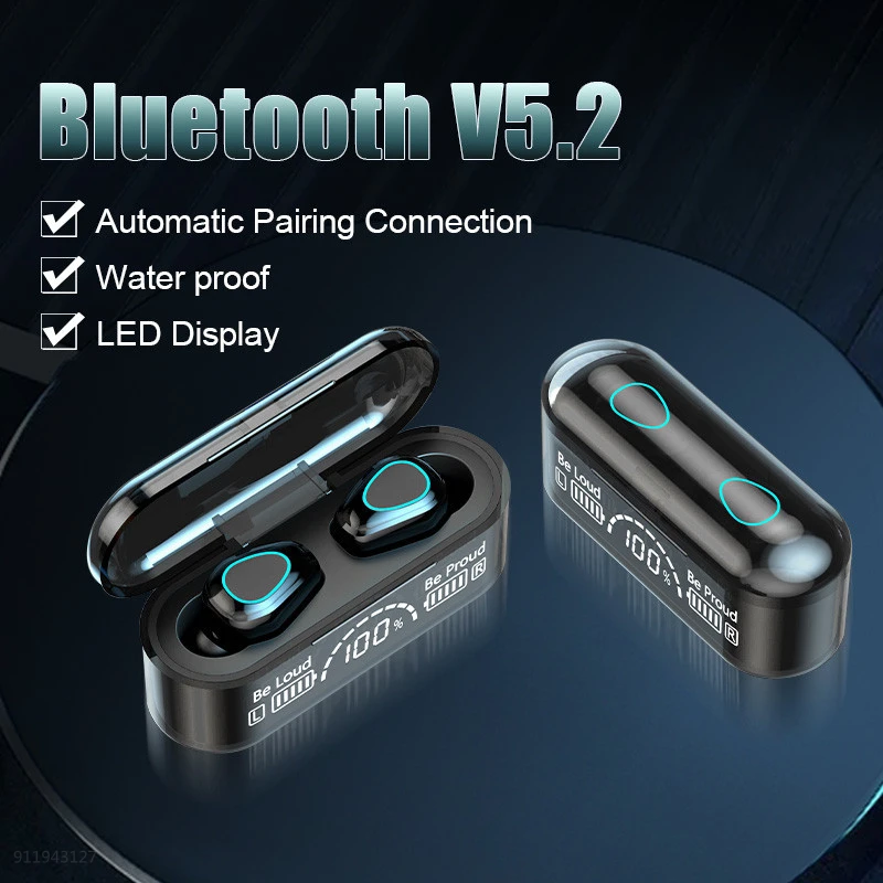 

Новинка 2022, TWS Bluetooth беспроводные наушники, 9D стерео спортивные водонепроницаемые наушники-вкладыши, наушники с микрофоном, игровая гарниту...