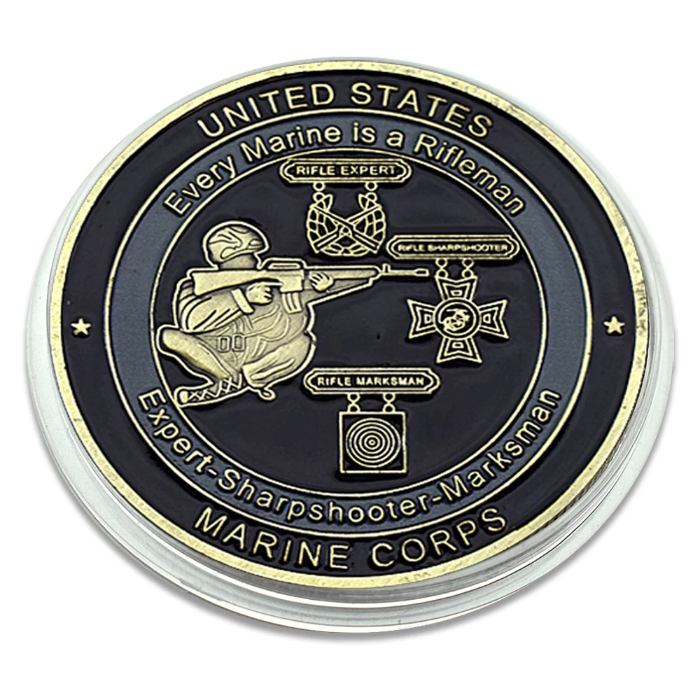 Бронзовая монета в стиле ретро морской пехоты США военный солдат снайперская