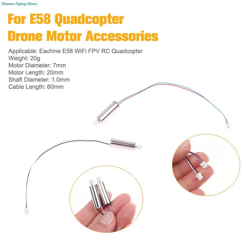 

Original Eachine E58 Quadcopter Spare Parts 7mm Brushed Coreless Drone Motor with Gear Connector CW/CCW Replacement Accessories