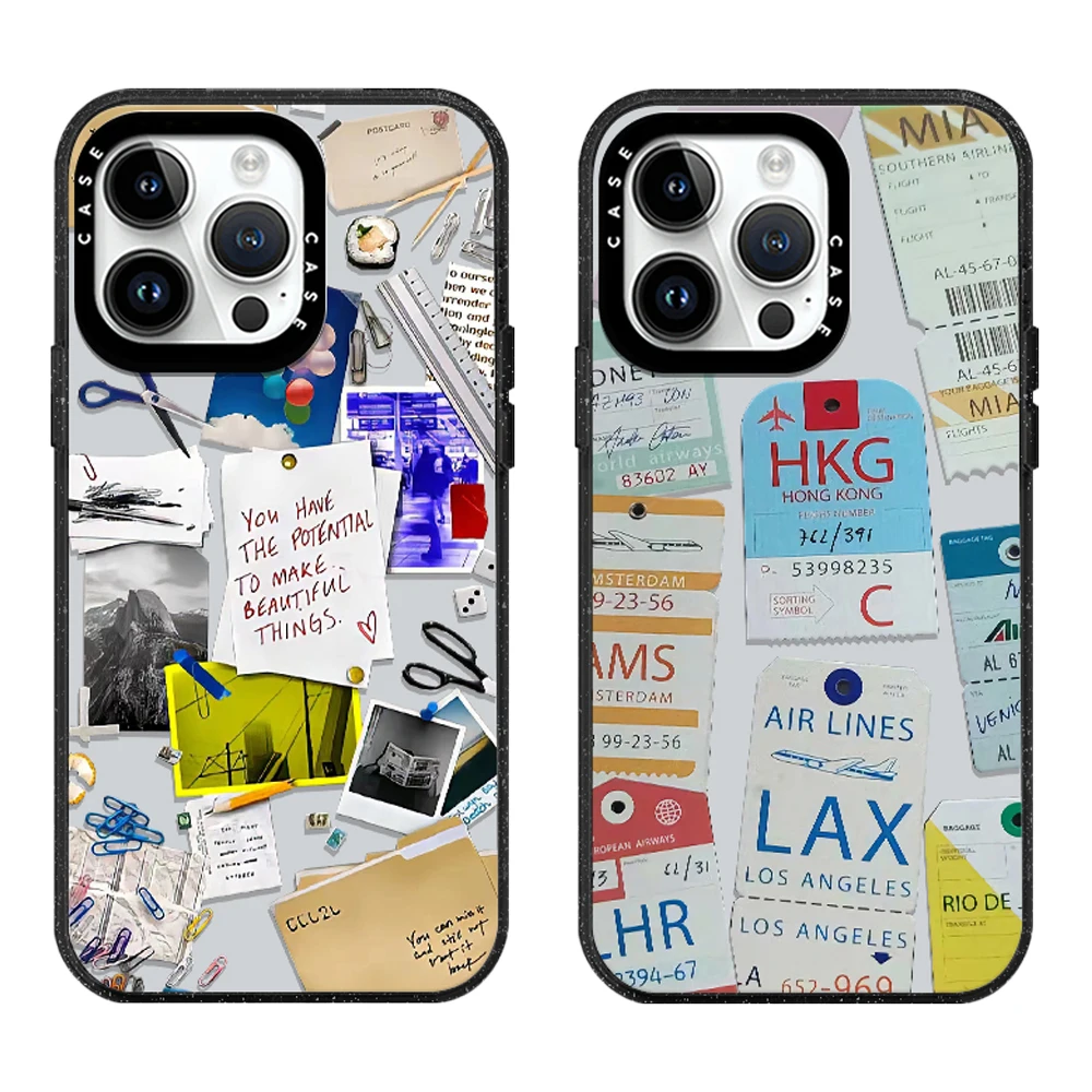 Модный акриловый чехол для телефона с маркировкой Sticky Note Puzzle Ticket Stamp MagSafe iPhone 16 12 14