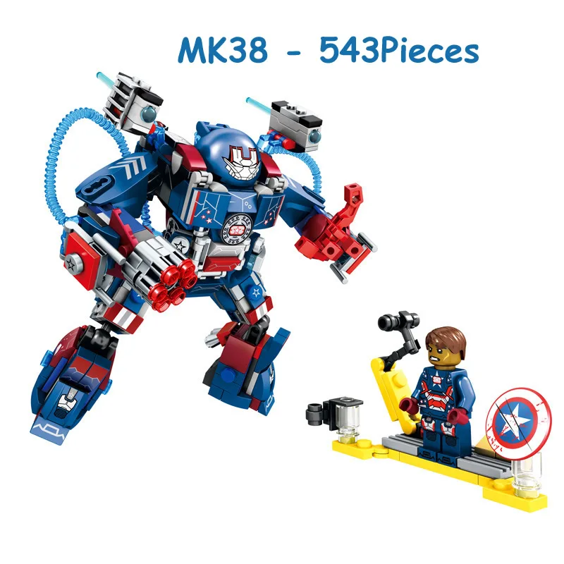 MK38 543 шт. строительные блоки железные панцирь робот супер-герои война мейча