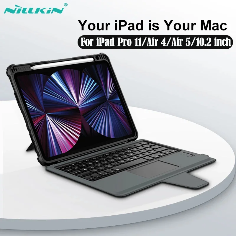 

NILLKIN For iPad Pro 11 2021 2020 Case Bluetooth Keyboard Case For iPad Air 5 / Air 4 For iPad 9th 8th Cover with Pencil Holder
