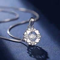 copper inlaid zircon beating heart necklace womens light luxury smart pendant birthday tanabata valentines day gift