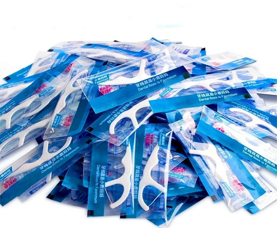 Individually Packed Floss Stick Floss Clinker Toothpick 300 Individually Packed Floss Stick Handy