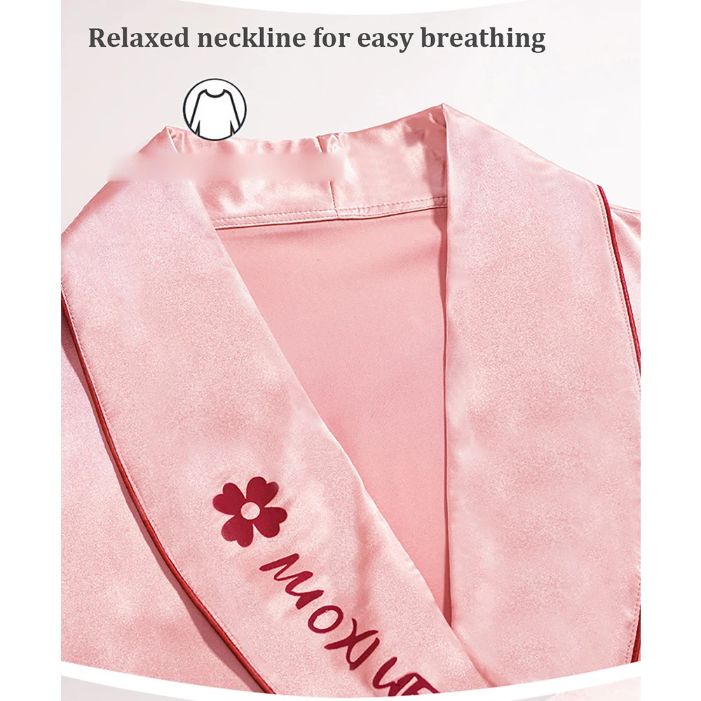 Sexy Long Robe With Two Pockets Women's Bride Kimono Satin Robe Summer Loose Thin Ice Silk Night Dress Bridesmaid Dressing Gown