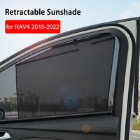Roll Retractable Car Sunshade for Toyota RAV RAV4 2019 2022 Lifting Private Sun Shade Visor Cover Side Window Mesh Accessories