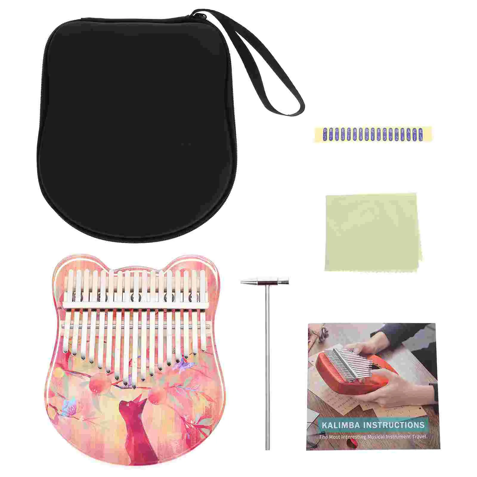 

1 Set Acrylic Kalimba 17 Note Keys Thumb Piano Lovely Cat Pattern Thumb Piano
