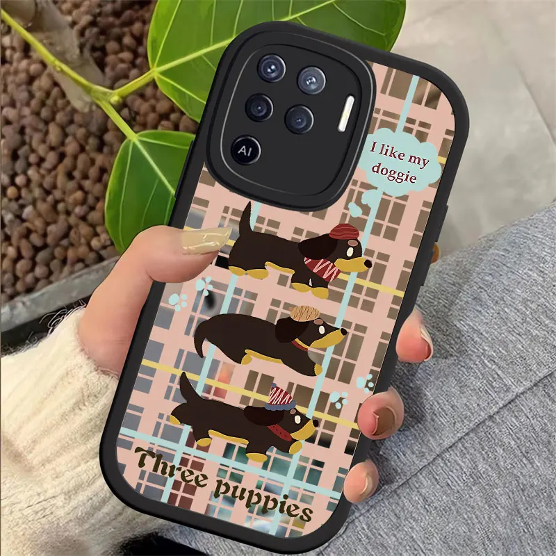 Phone Case For OPPO Realme X XT K3 K5 GT Neo 2 X2 Narzo 20 Pro 30A 50i 50A Prime 50 Soft Silicone Mirror Cute Dog Print Cover