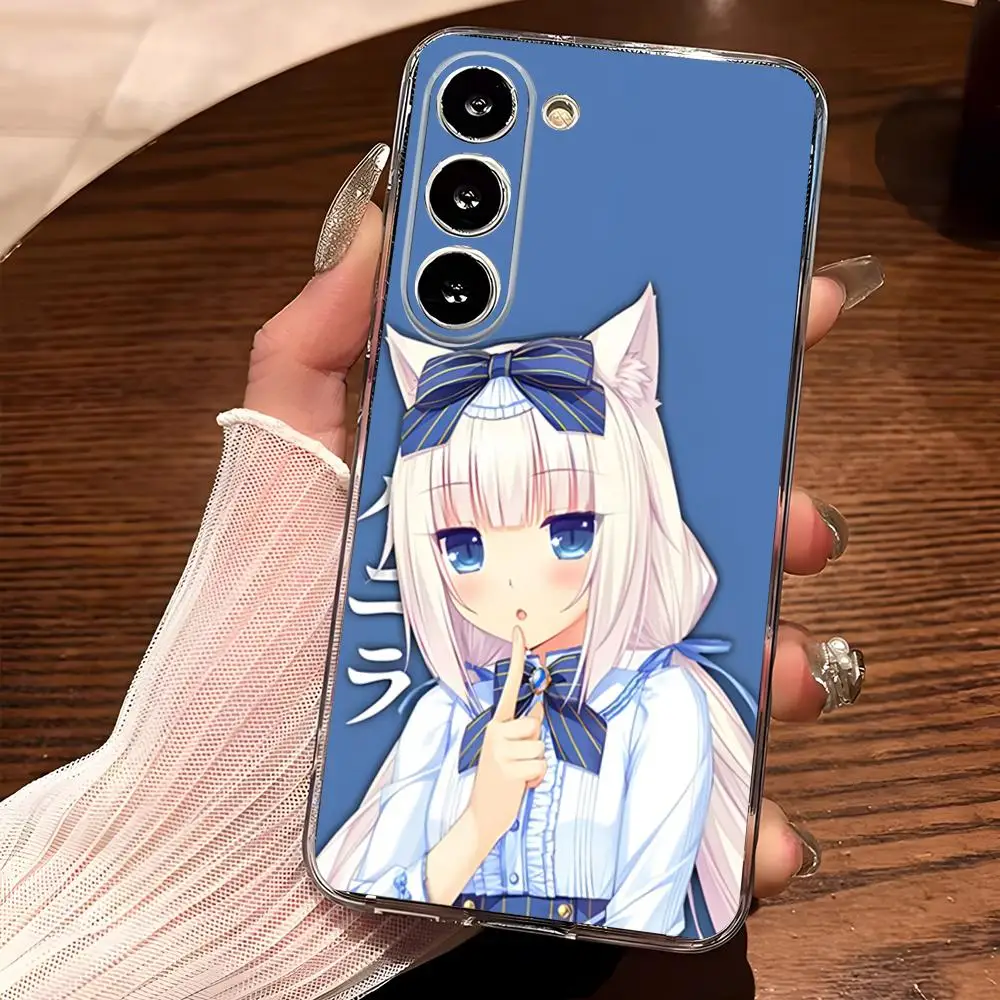 Чехол для телефона Chocola Nnekopara Samsung S25 S24 Ultra S23 Fe S22 S20 S21 Plus A13 A14 A16 A54 A24 A53 Прозрачный