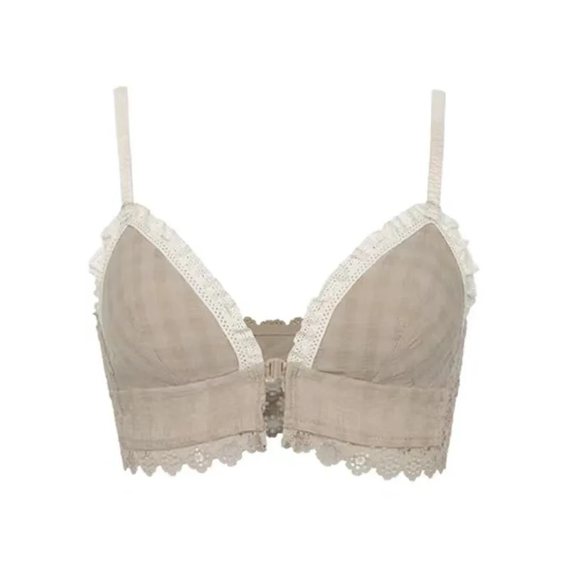 Красивый бюстгальтер без стальных колец для девушек женское французское