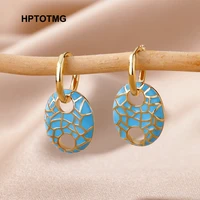 vintage dripping oil hoop earrings for women goth stainless steel piercing earrings 2022 trend boho jewelry pendientes mujer