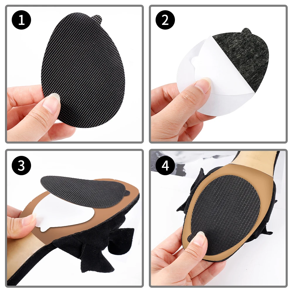 3Pairs Wear-resistant Tendon Rubber Anti-Slip Shoes Heel Sole Protector Shoe Pads Self-Adhesive Non-slip High Heels Stickers images - 6