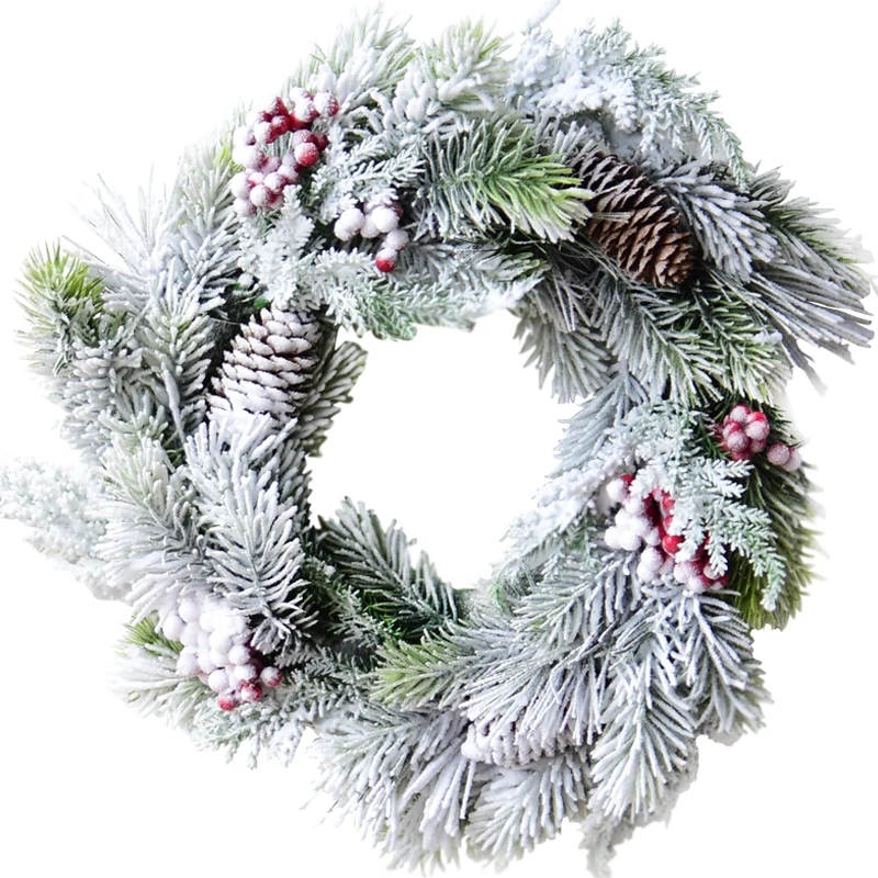 

New Artificial Flowers Pine Christmas Wreath Decorative