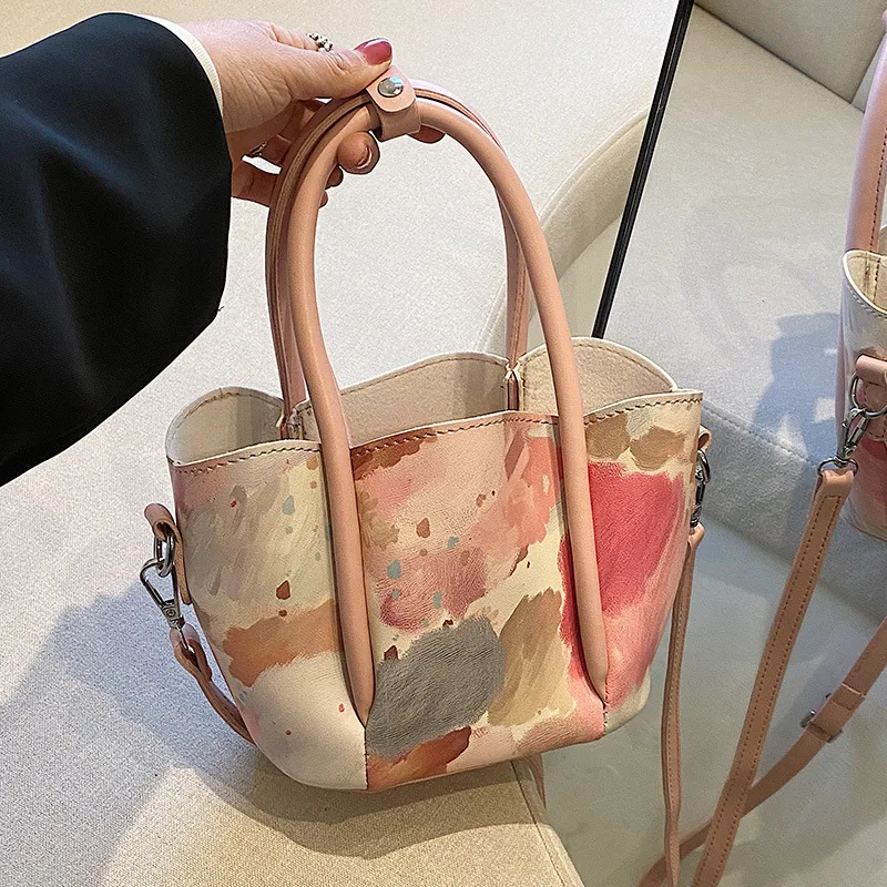 

2022 Summer New Design Sense Petal Bag Bucket Bag Sweet Style Vegetable Basket Handbag Female Fashion Messenger Bag Sac A Main