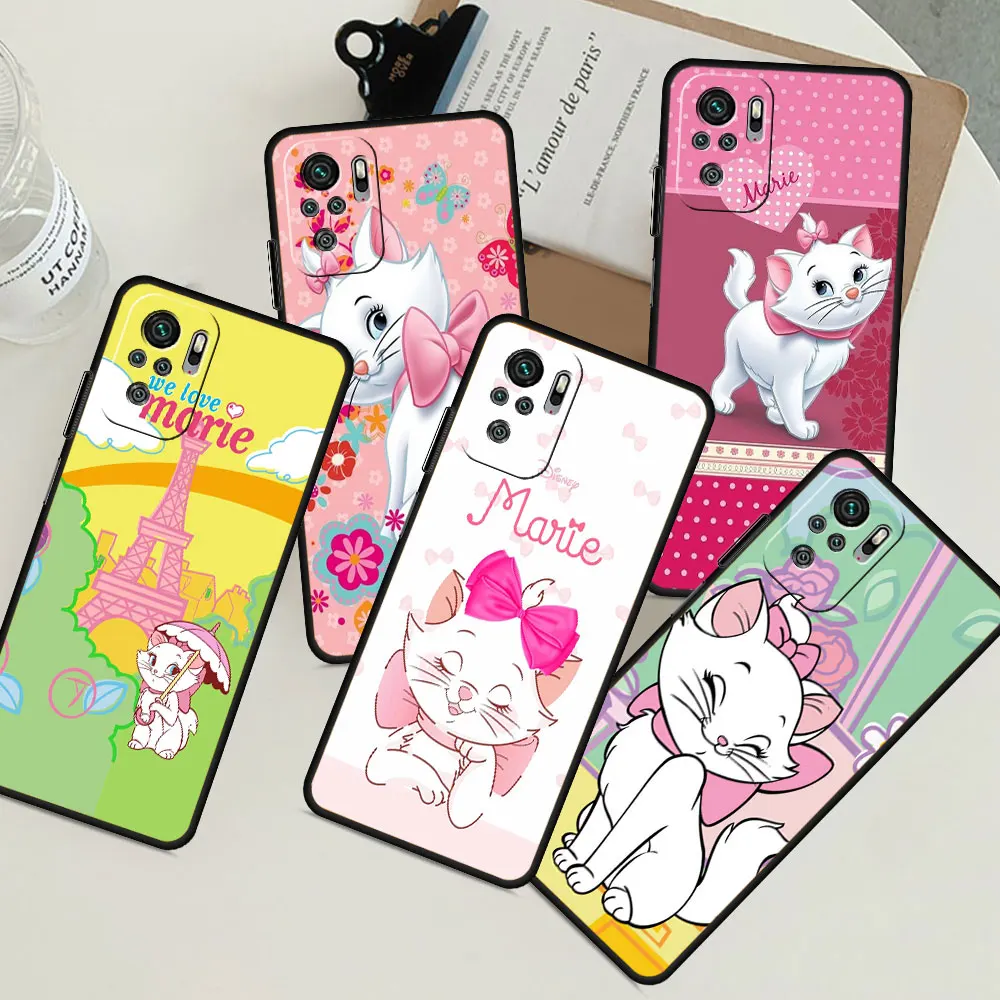 

Cute Marie Cat Case For Xiaomi Redmi Note 11 10 9 8 Pro K40 10S 9S Soft Phone Cover 8T 9A 9C 9T 7 TPU Silicone Back Shell Fundas