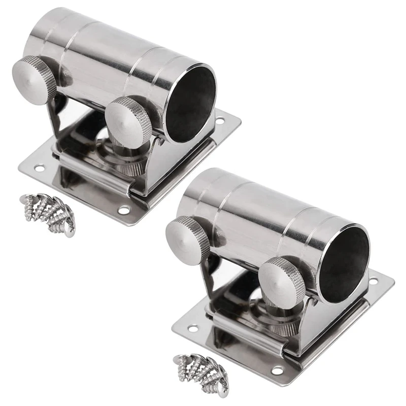 

2X Fishing Umbrella Base Stand, Adjustable Stainless Steel Umbrella Holder Bracket Stand Base For Fishing Box