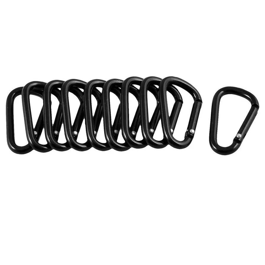 

10PCS Carabiner Aluminum Alloy D Ring Key Chain Carabiners Hook Spring Snap Clip Hooks Keychain Climbing Equipment Outdoor Tools