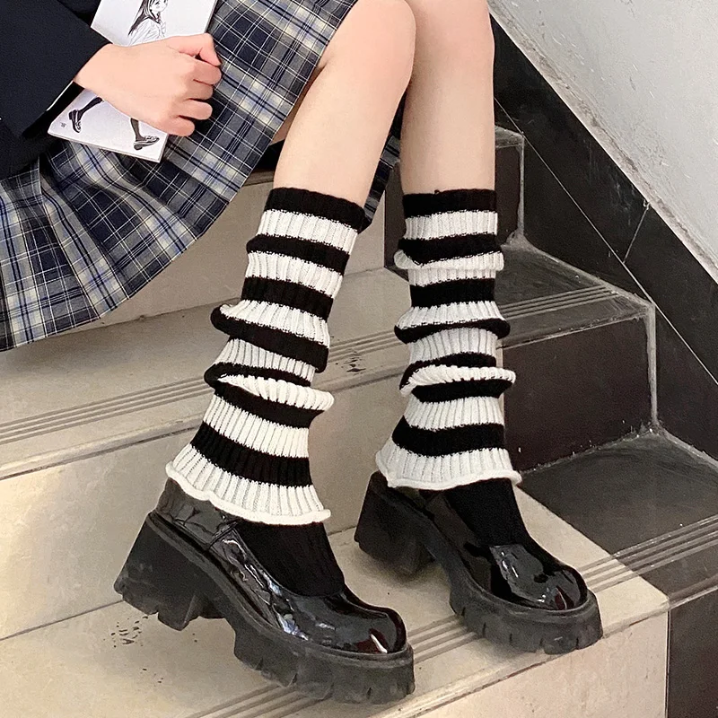 

Girls Stripe Socks Leg Warmers Fashion Stockings Casual Thigh High Over Knee Colour Sweet High Socks Female Long Knee Stockings