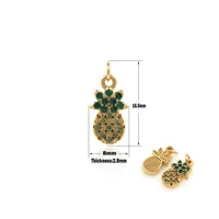 gold filled cute cubic zirconia pineapple pendant gold delicate charm for diy necklace jewelry making accessories
