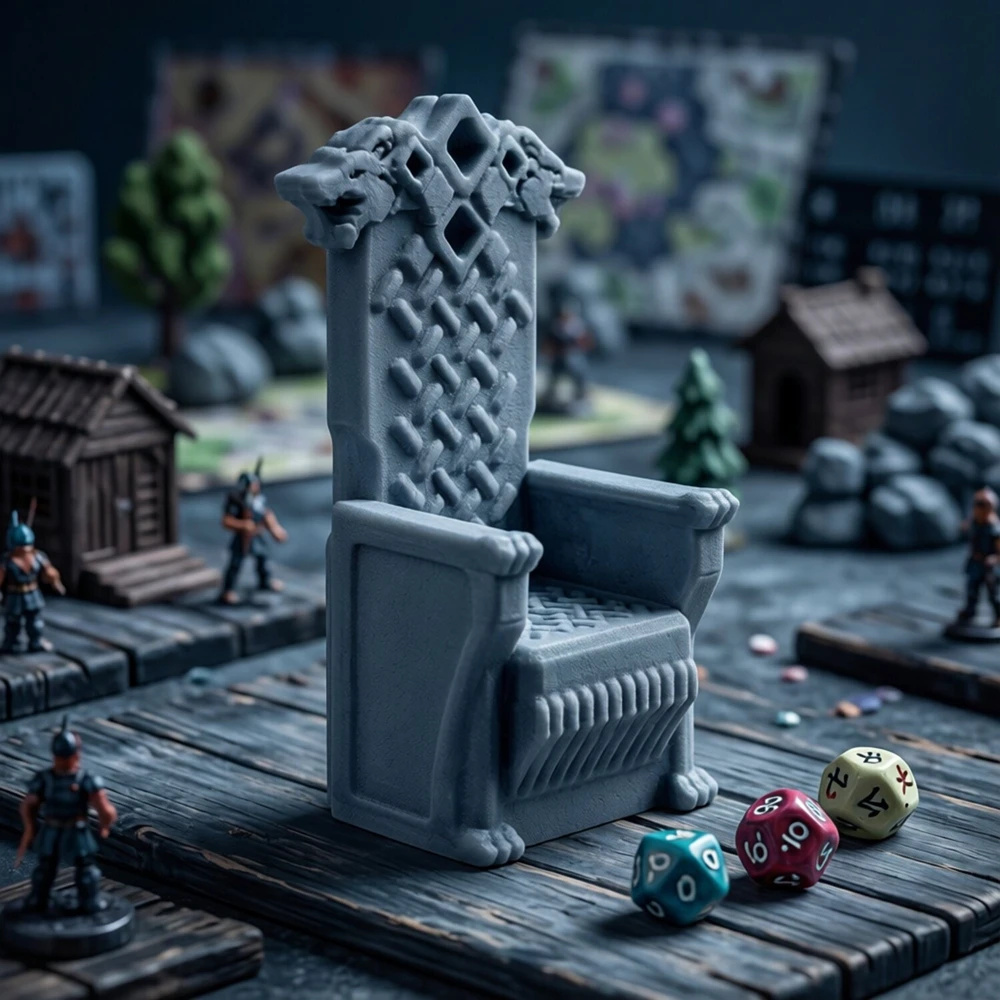 Фото Террейн «Волчий трон» для DnD Legion Terrain Scenery: 3D-печатные миниатюры для настольных игр, раскладка террейна «Королевский каменный трон» №3