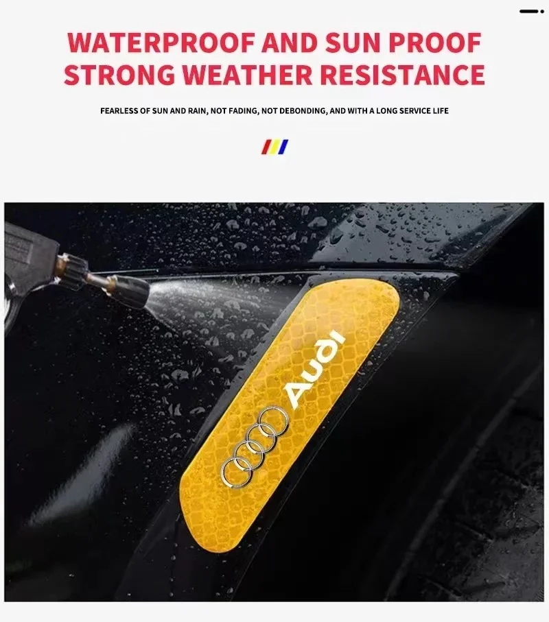 4 шт. предупреждающая светоотражающая наклейка на дверь автомобиля