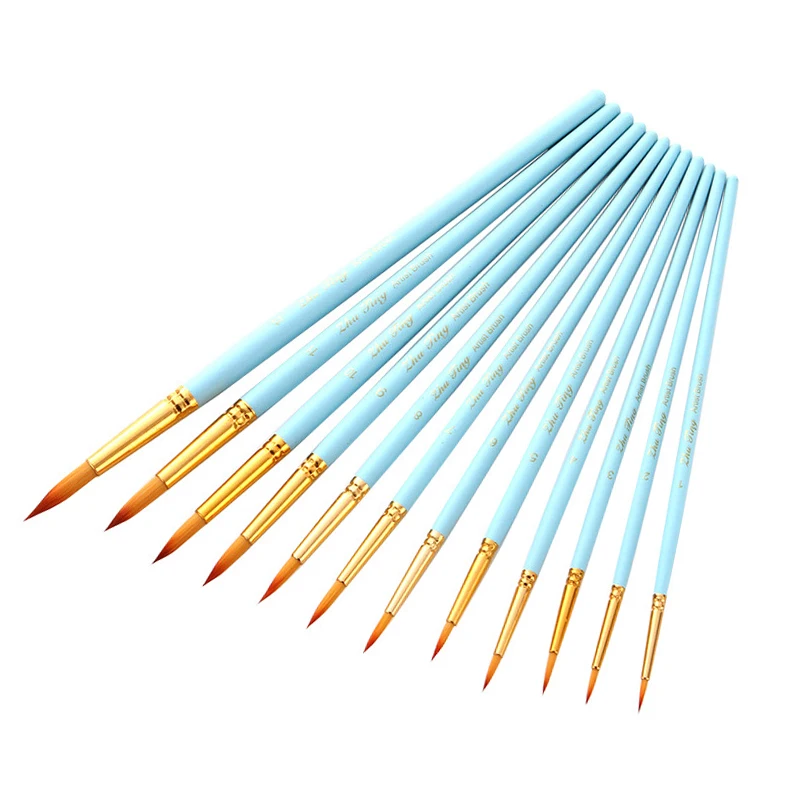 

12 шт., набор для рисования акварелью, с деревянной ручкой