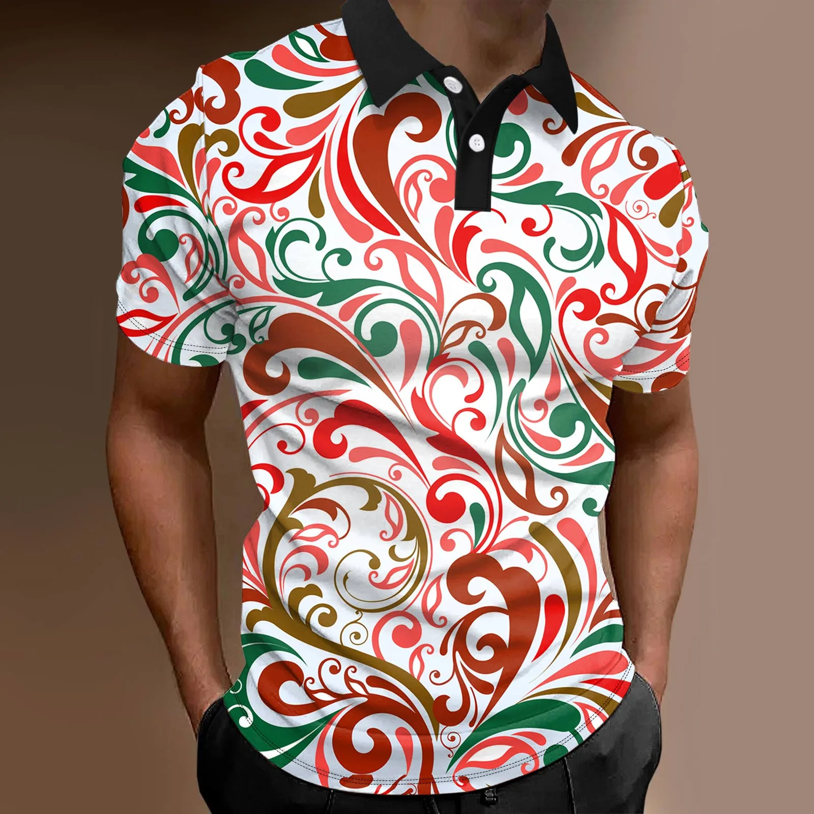 

Hawaiian 3d Print Polo Shirt Lapel Collar Loose Shirts short Sleeve T-shirt Tees Chemise beachwear Beach Casual Homme blusas
