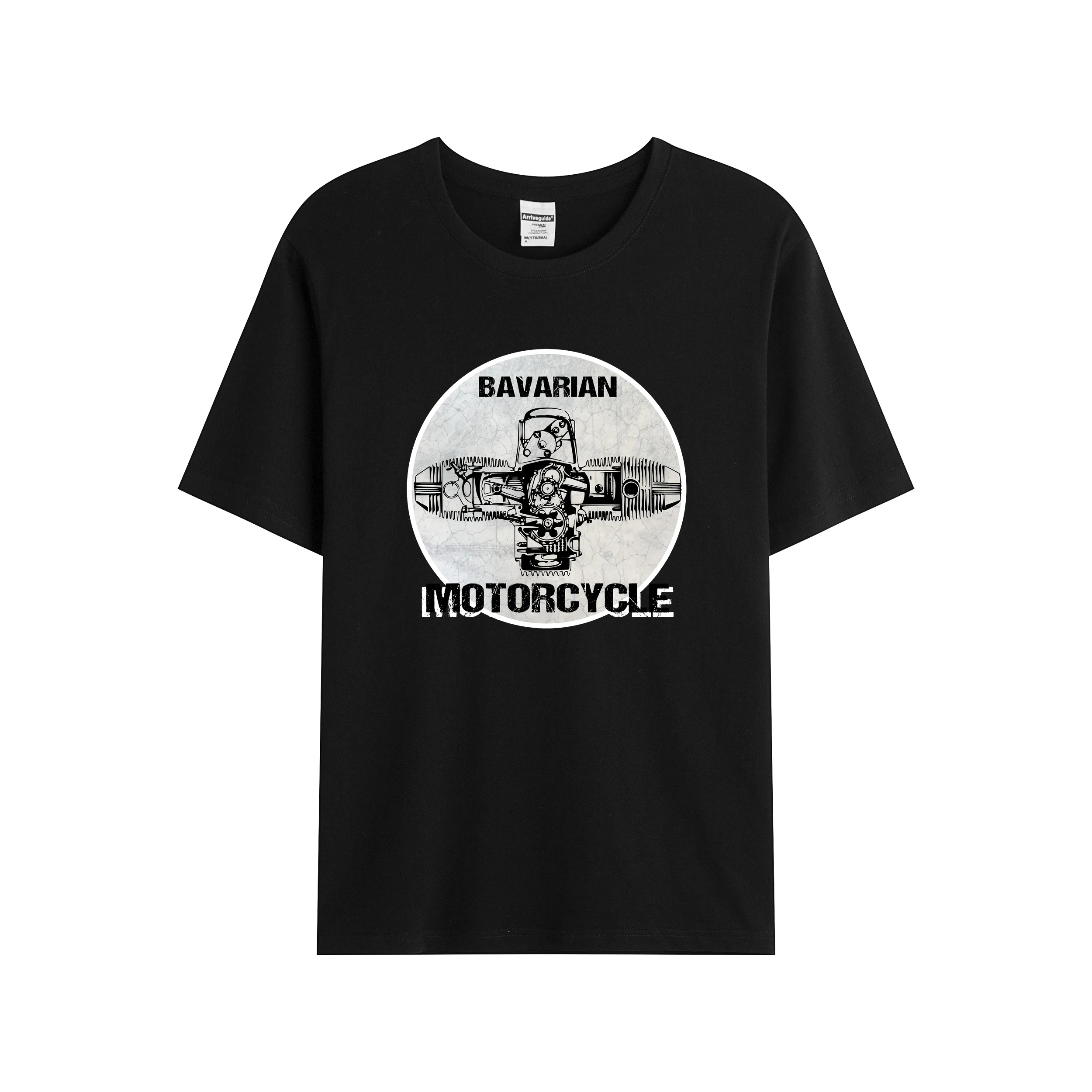 

Men/Women's Summer Black Street Fashion Hip Hop Bavarian Motorcycle BMW Boxermotor Germany T-shirt Cotton Tees Short Sleeve Tops