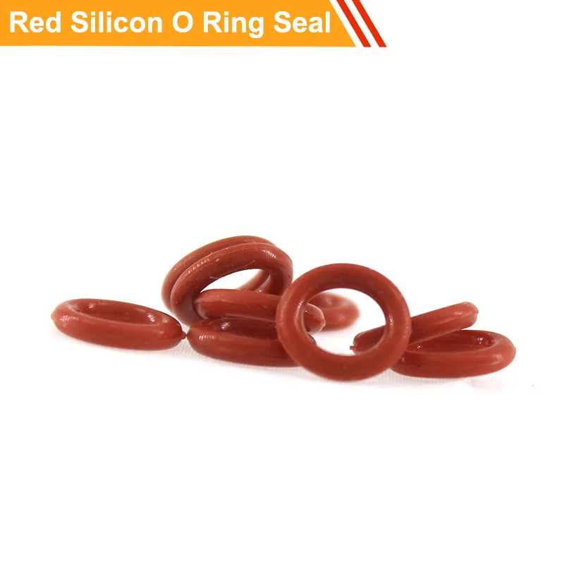 

100pcs O Ring Seal 1.5mm CS VMQ O-ring Seal Gasket 4mm-15mm OD Red Silicone O Type Ring Sealing