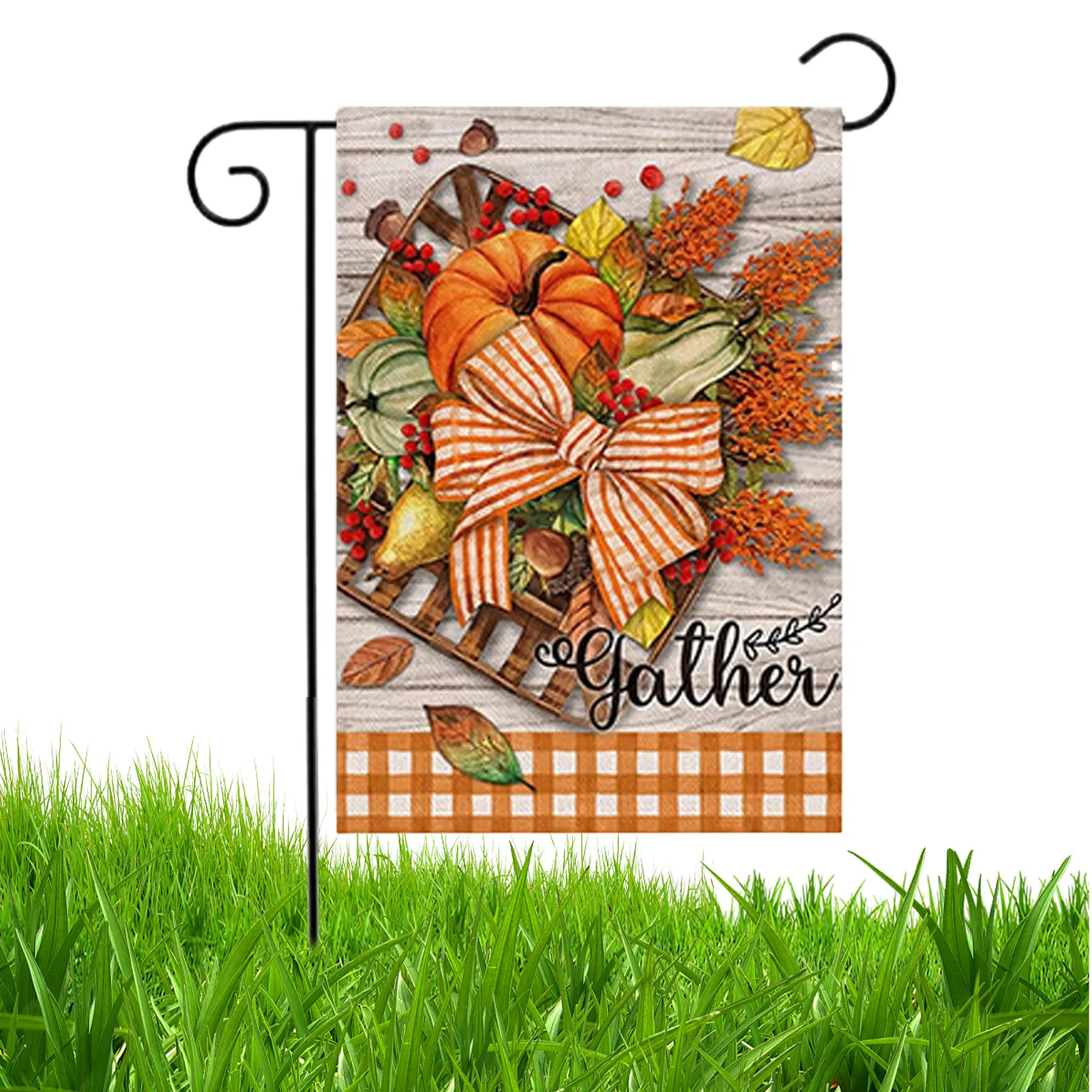 

Осенний садовый баннер на День Благодарения, садовый Садовый флаг на День Благодарения, 12x18 дюймов, вертикальный двусторонний флаг на осень,...