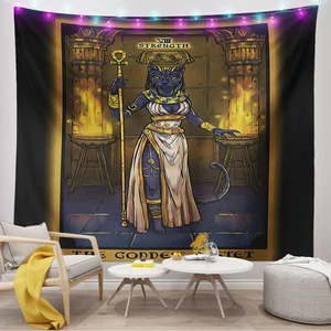 Tarot Card Tapestry Wall Hanging Witchcraft Black And White India Psychedelic Astrology Beach Towel Bedroom Decor Aesthetic