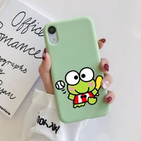 bandai keroppi phone case for iphone 11 12 13 mini pro xs max 8 7 6 6s plus x xr solid candy color case