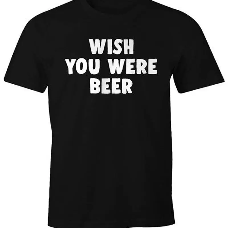 Фото Мужская футболка Wish You Were Beer Fun Shirt Party Shirt Celebrate Beer Moonworks ® №1