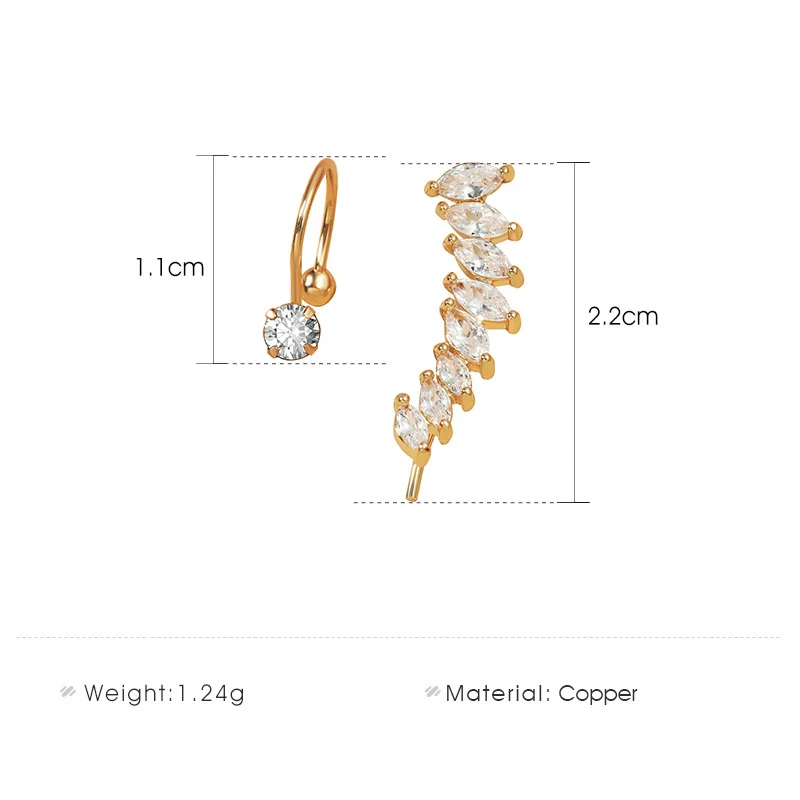 Серьги-клипсы женские без пирсинга ювелирные украшения для ушей геометрического