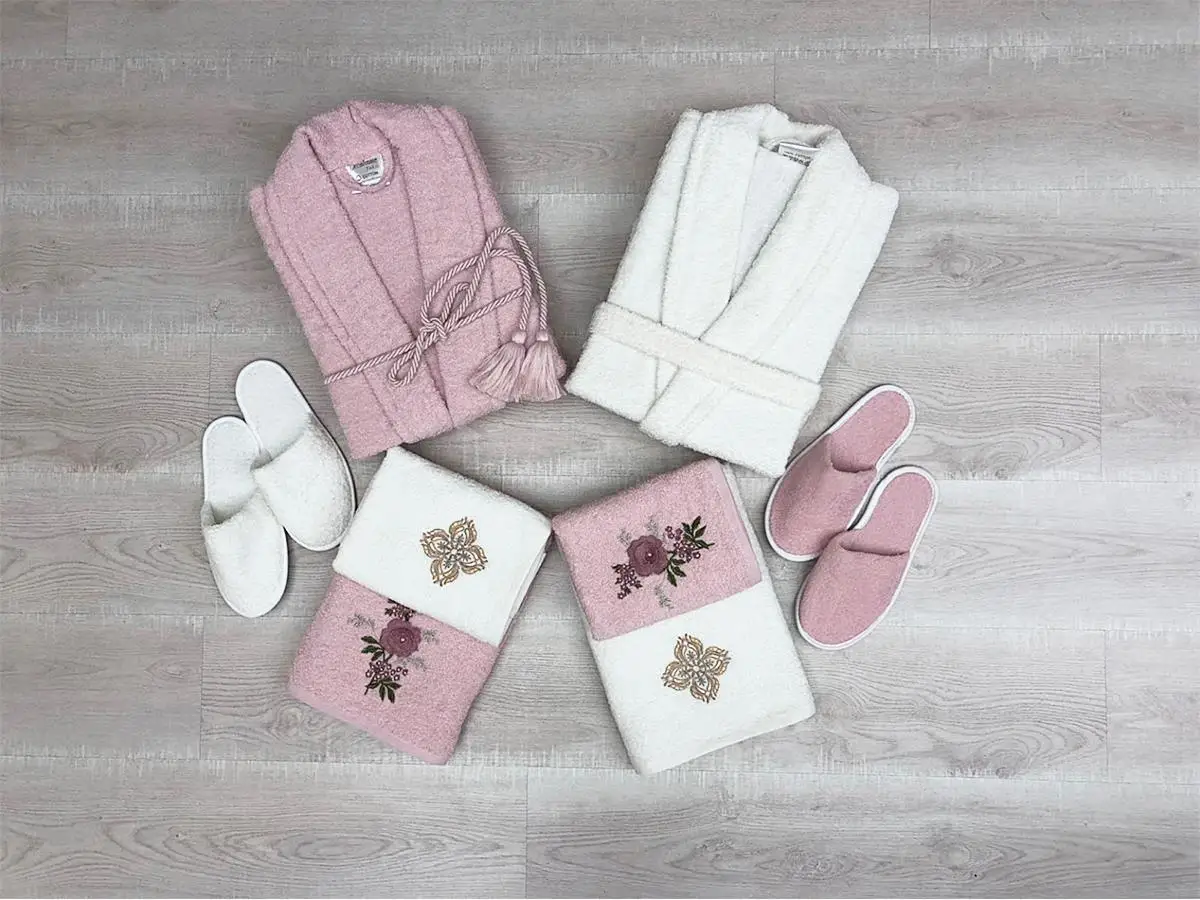 

Garden Embroidered Family Robe Set Color Rose Cream