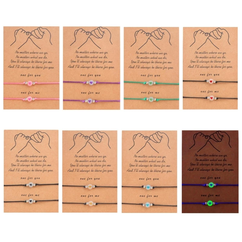 

Heart Pendant Bracelet Rope Lucky Bracelets for Women Men Fashion Jewelry 264E