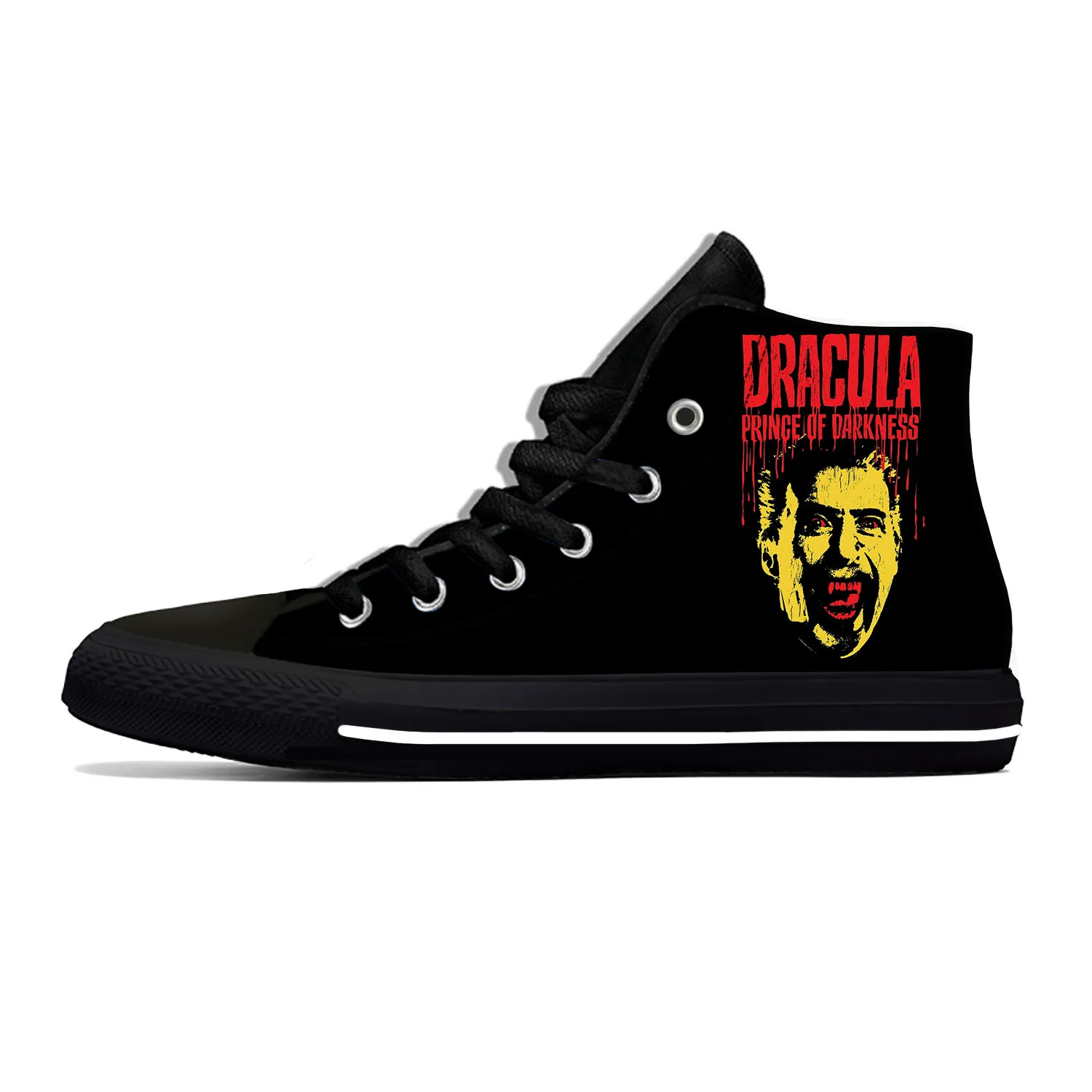 

Horror Of Dracula Christopher Lee Vampire Scary Casual Cloth Shoes High Top Lightweight Breathable 3D Print Men Women Sneakers