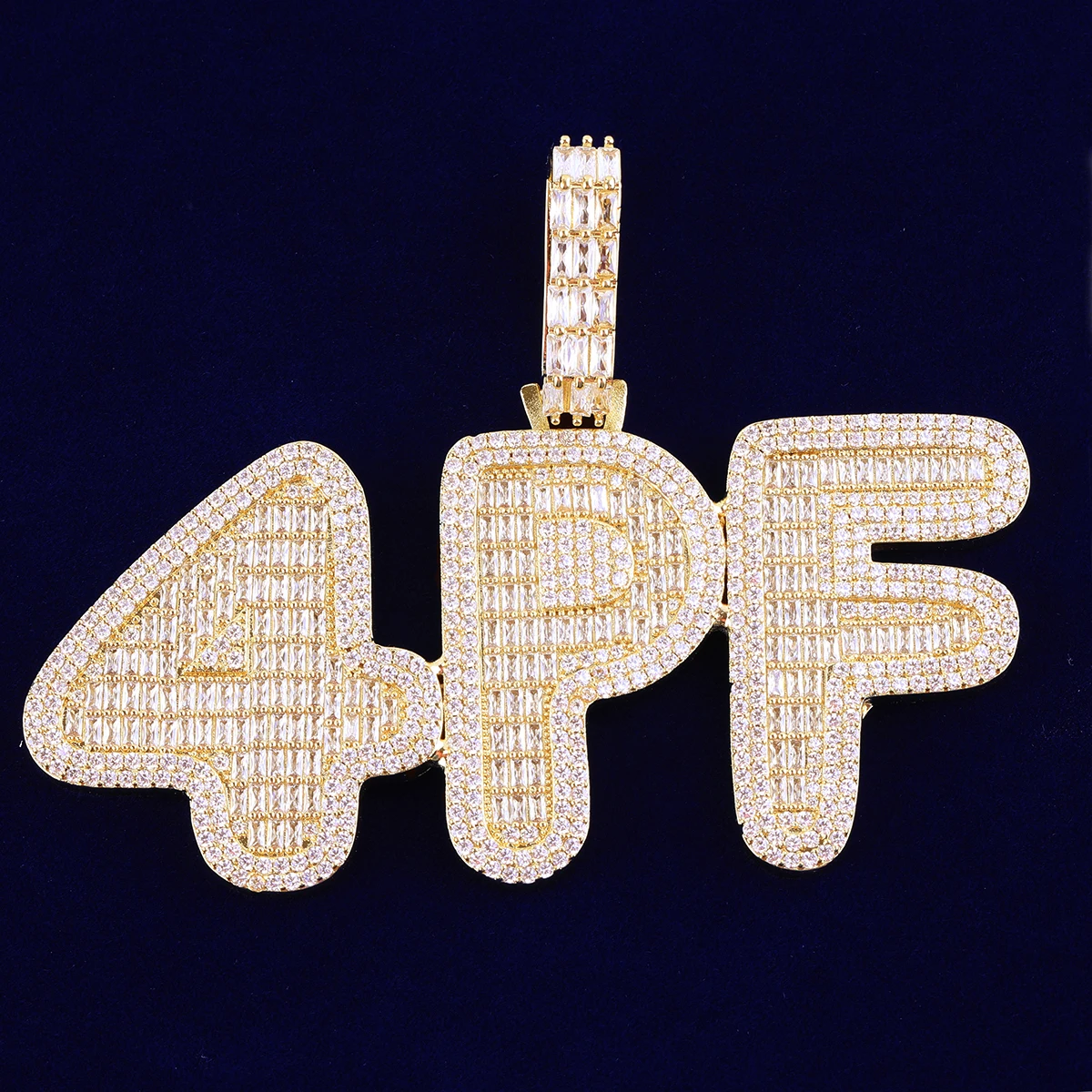 Ожерелье с буквами Bubble Micro Pave на заказ для мужчин Iced Out Baguette персонализированные