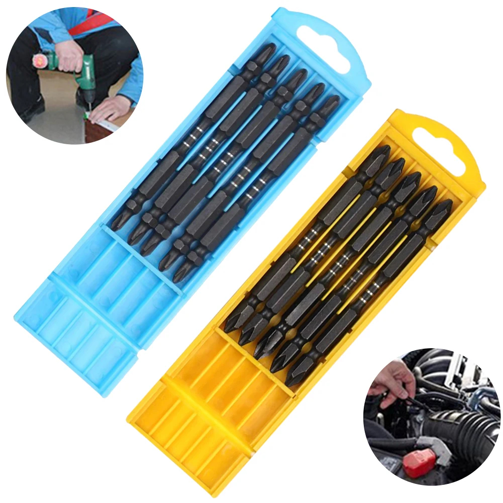 

5pcs 100mm Hardness Magnetic PH2 Cross Screwdriver Bits Set Non-slip Anti-rust Cross Bit For Hand Drills Electric Drills