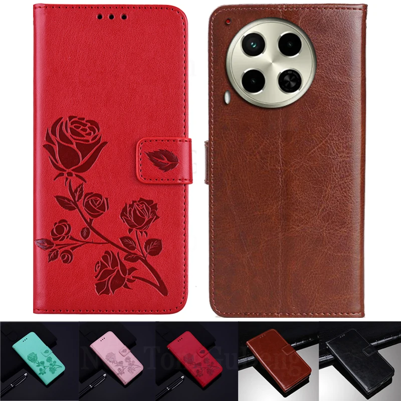 Кожаный бумажник для Tecno Camon 30 женский роскошный защитный индивидуальный чехол