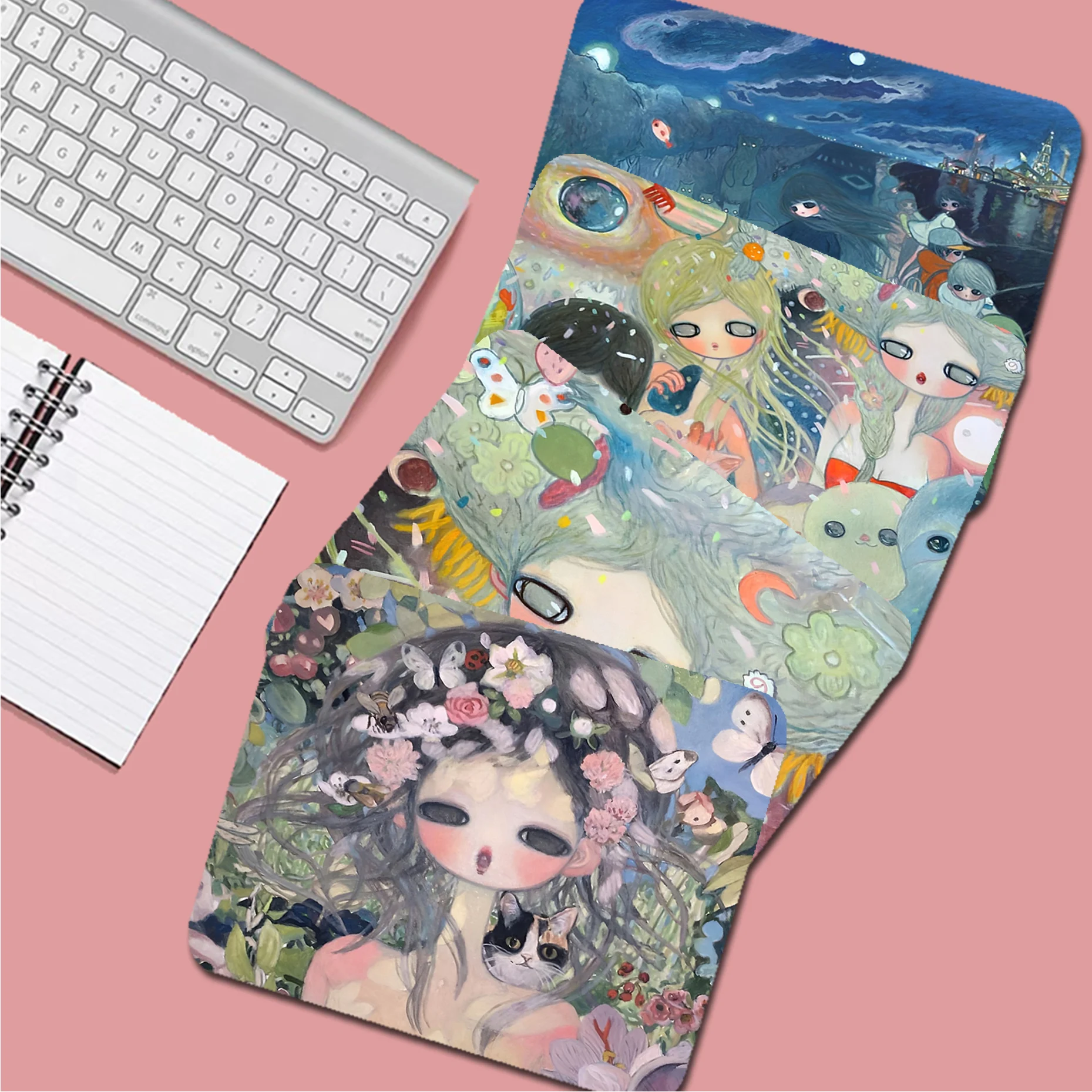 

Aya Takano Mousepad Non-slip Lockedge Cartoon Anime Gaming Mouse Pad Keyboard Mouse Mats Smooth Company for PC Gamer Mousemat