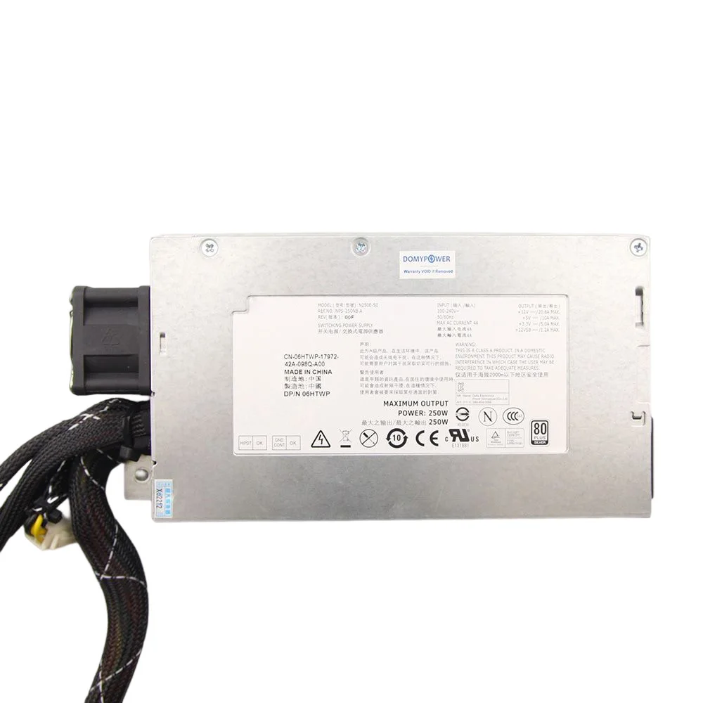 Используется для Dell R210 R220 250 Вт, L250E-S0 N250E-S0 V38RM C627N NPS-250NB A 6HTWP Psu Используется для Dell R210 R220 250 Вт, L250E-S0 N250E-S0 V38RM C627N NPS-250NB A 6HTWP Psu
