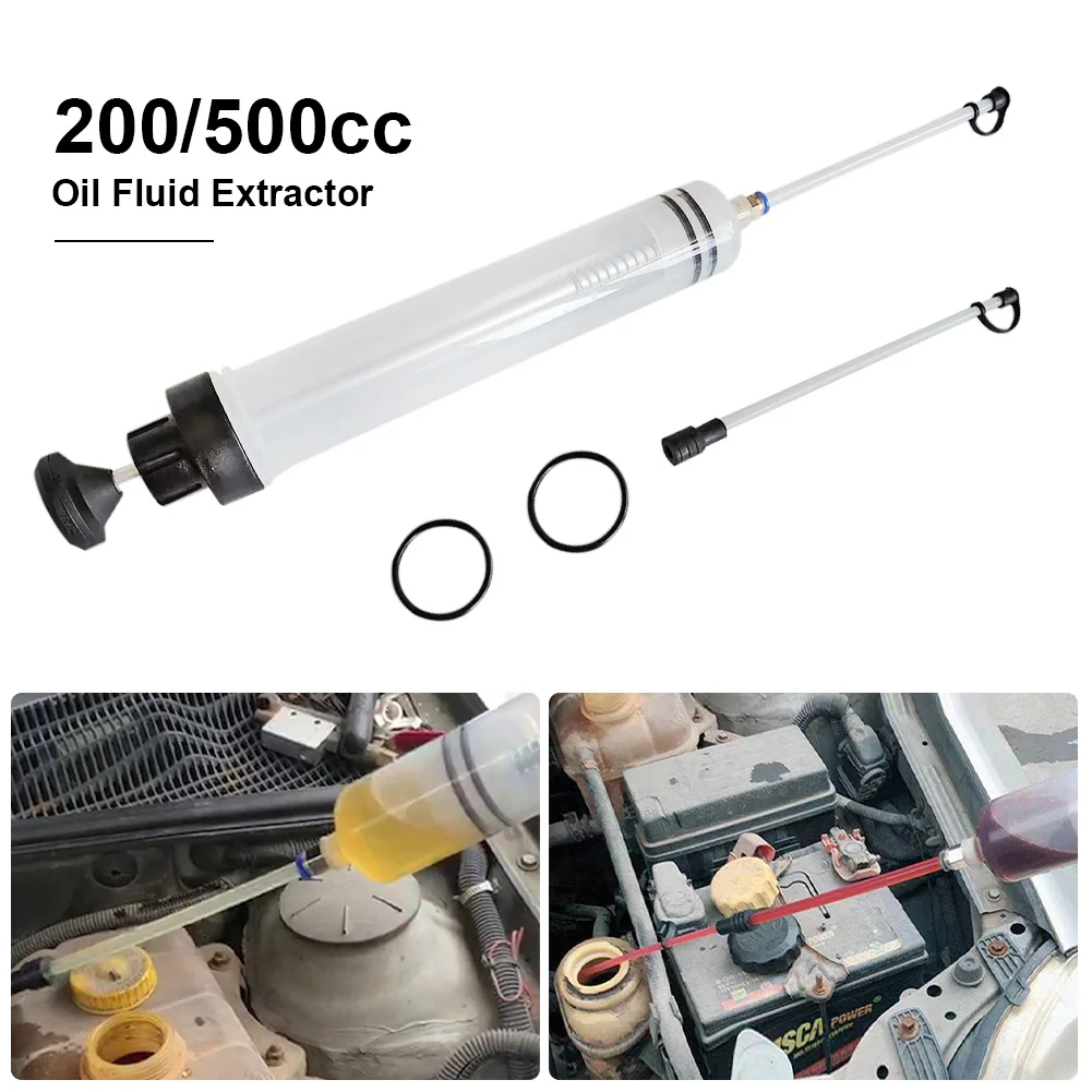 

200/500ML Manual Car Oil Fluid Extractor Automotive Fuel Brake Liquid Extraction Transfer Filling Syringe Oil Pump Supply System
