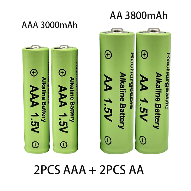 100% Original 1.5V AA3800mAh+AAA3000mAh Rechargeable battery NI-MH for Clocks mice computers toys so on + Charger | Электроника