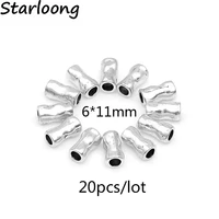 20pcslot antique silver plated zinc alloy round shape tube spacer beads connector diy jewelry making for bracelet necklace