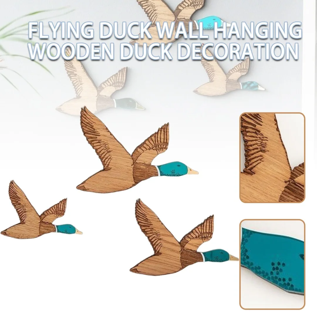 

Самоклеящиеся деревянные поделки в форме летающей утки, украшения для гостиной