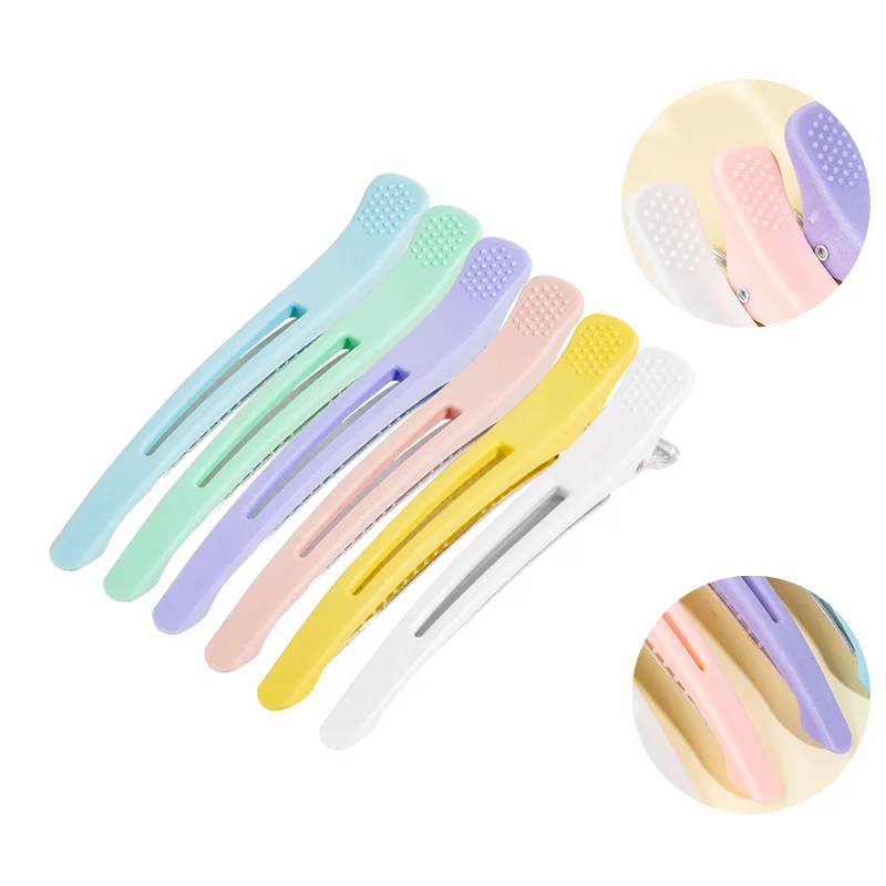 

6Pcs Professional Hairdressing Salon Candy Hair Clip Single Prong Diy Hairstyle Alligator Hair Clip Hair Styling Tool Hairpins