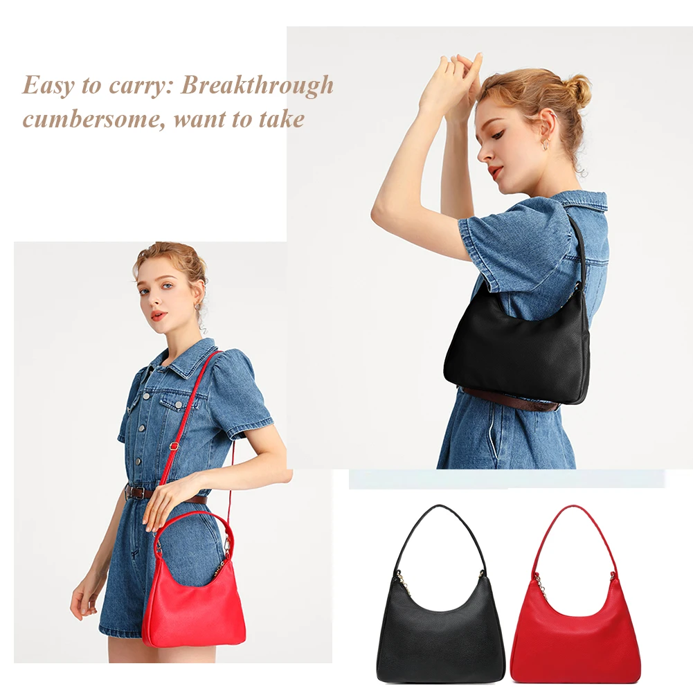 

Vintage Woman Handbag Solid Color PU Clutch Female Underarm Top-handle Bag Cute Small Tote Bags with Zipper Armpit Shoulder Bag
