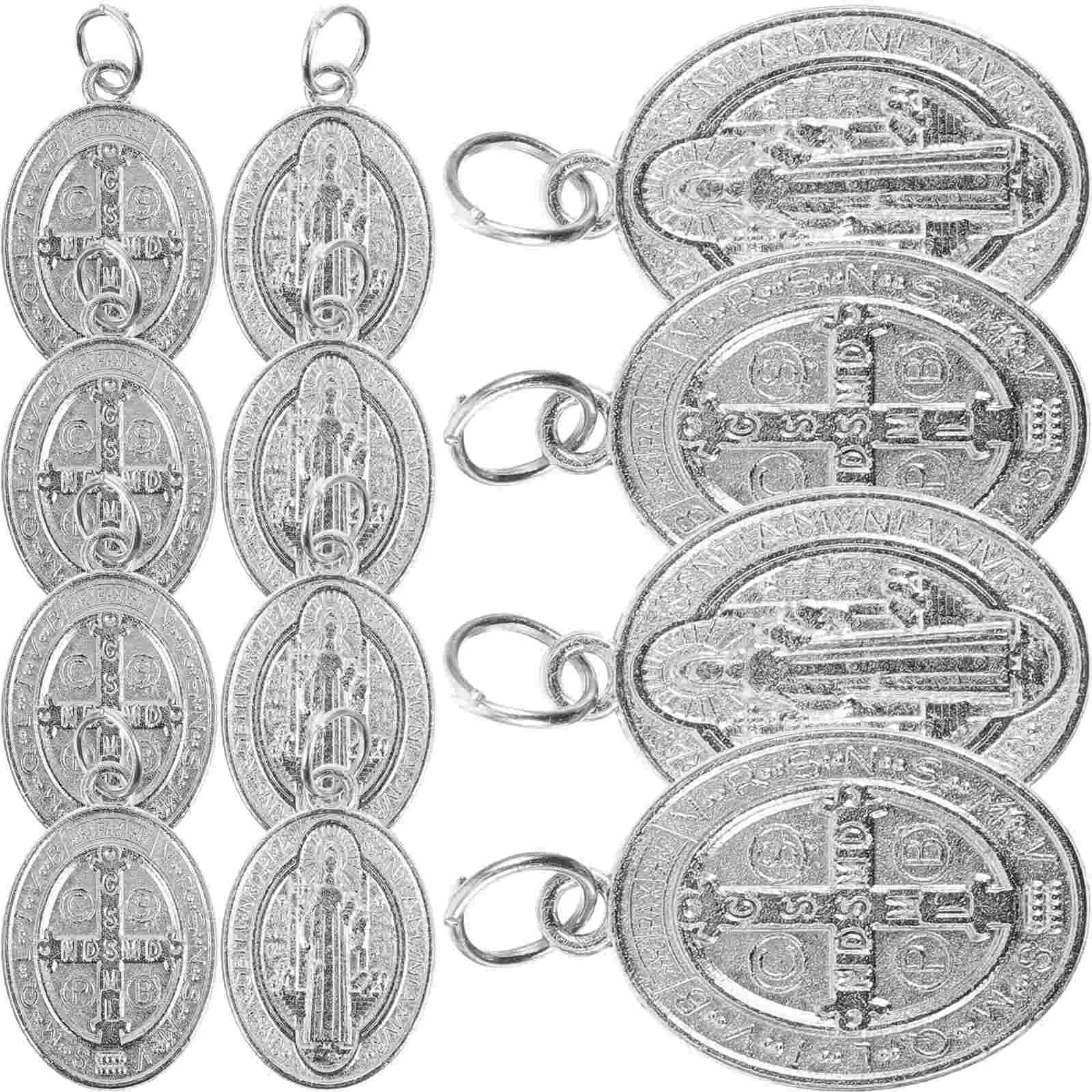 

50 Pcs Metal Holy Pendant St Medal Charms Hanging Keychain Medals Jewelry Necklace Gift Zinc Alloy