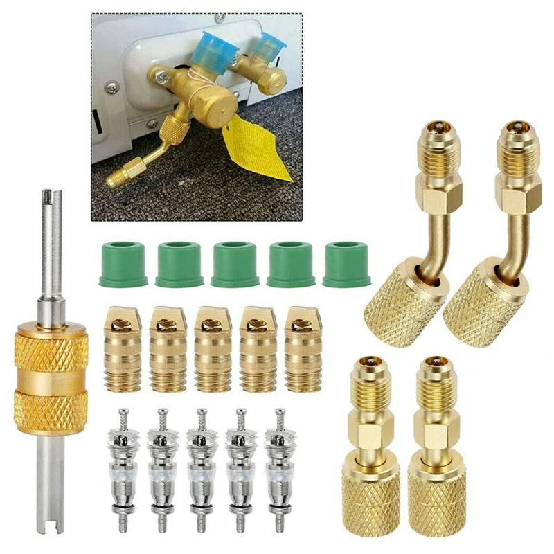 

1 комплект, адаптер для вакуумного порта R410A 5/16 SAE Female to 1/4 SAE Male